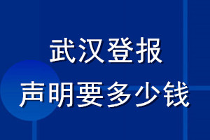 武漢登報聲明要多少錢